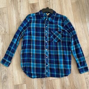 Woolrich Blue Plaid Women’s Flannel Shirt size XL